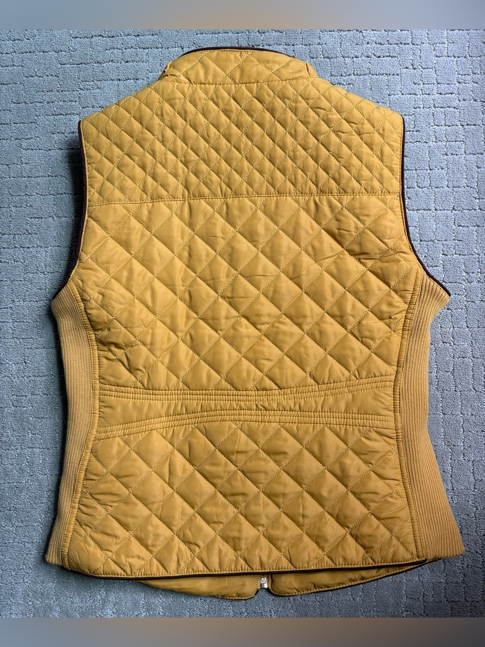 Love Tree Quilted Mustard Vest with Stand Collar - Picture 6 of 6
